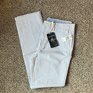 Nautica Blue Chino Pants Classic Straight-Leg